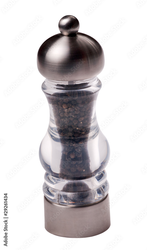 handle mill with pepper isolated on white handle mill with pepper isolated on white