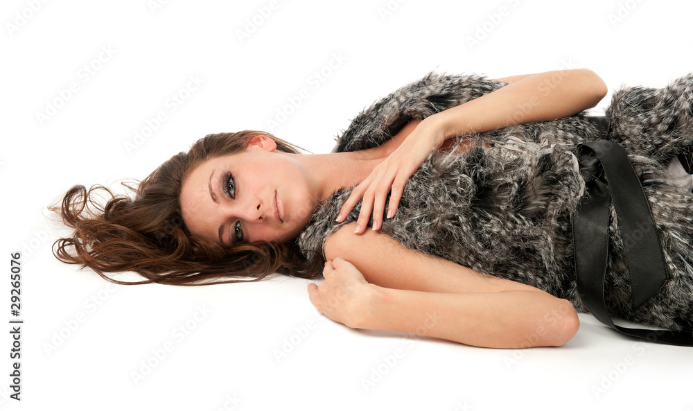 Naklejka premium sad woman
