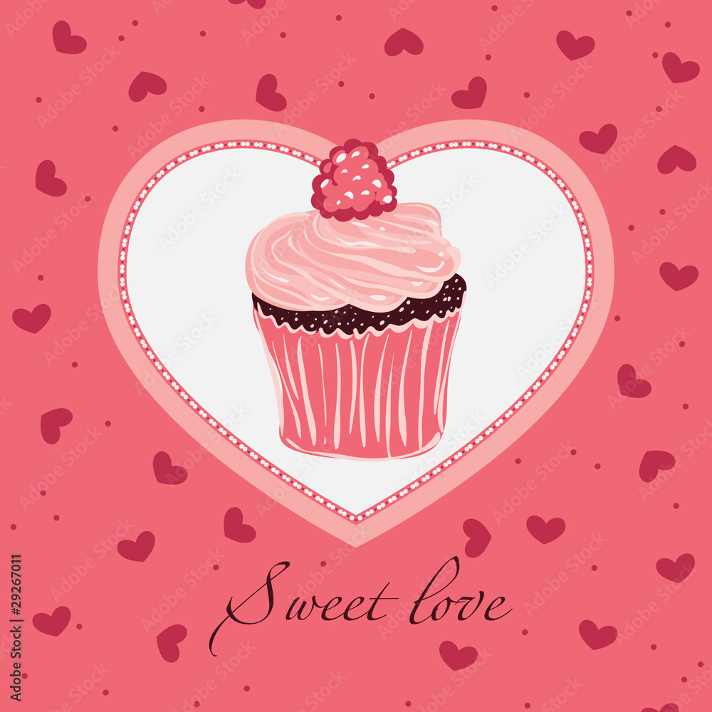 Sweet love. Template design for card Sweet love. Template design for card