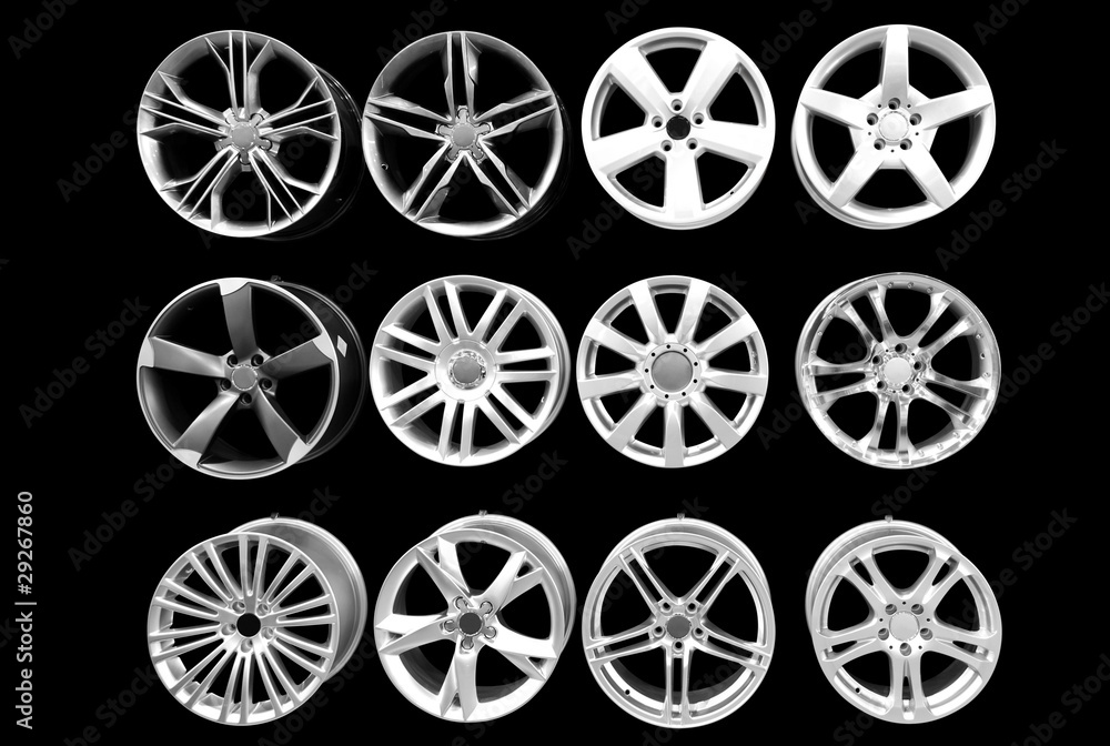 car wheel aluminum rims isolated on black car wheel aluminum rims isolated on black