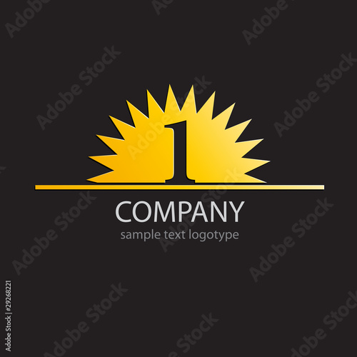 Logo number one with sun, the best # vector