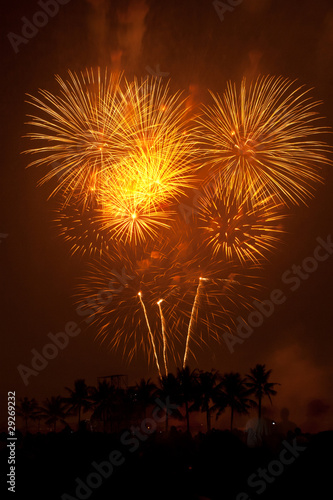 Fireworks Exploding  Bangkok