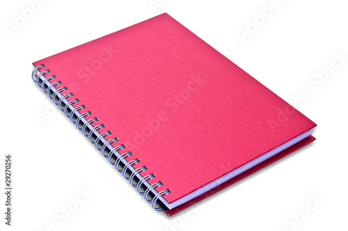 red notebook isolated on white background