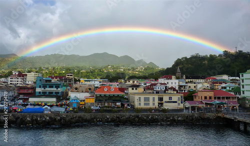 Rainbow over Dominica in the Caribbean photo