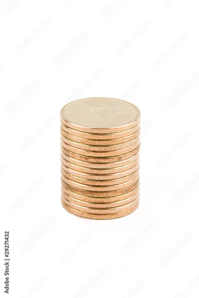 Stack of Gold Coins Isolated on a White Background Stack of Gold Coins Isolated on a White Background