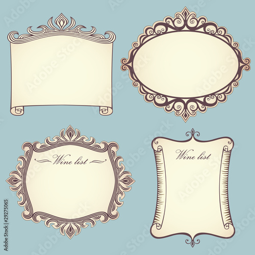 Collection of 4 different vintage frames