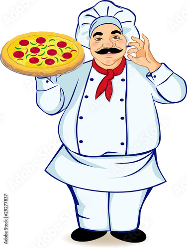 Chef and pizza
