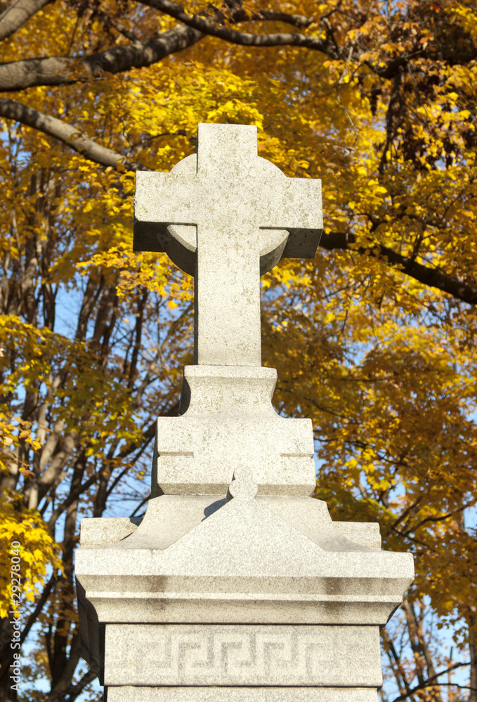 Cross Monument In Cemetery Cross Monument In Cemetery