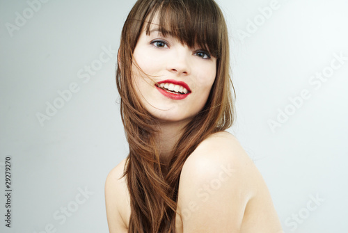 nice brunette girl - studio portrait