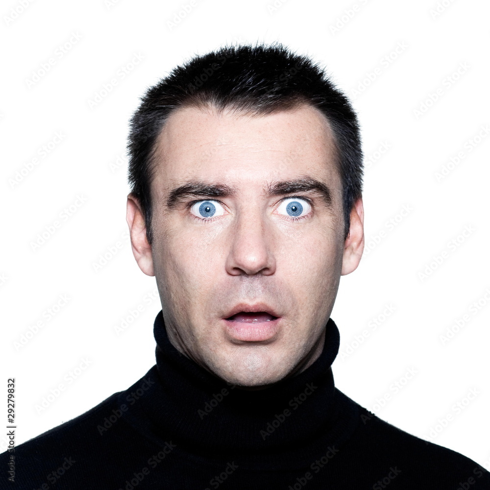 Fototapeta premium man stun surprised startle portrait