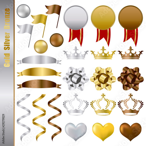 Gold Silver bronze Awards Set