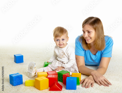 young mother having fun with her little son