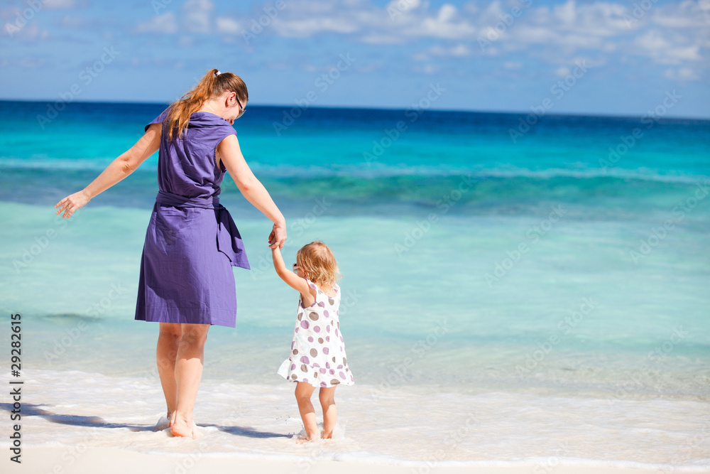 Mother and daughter at beach Mother and daughter at beach