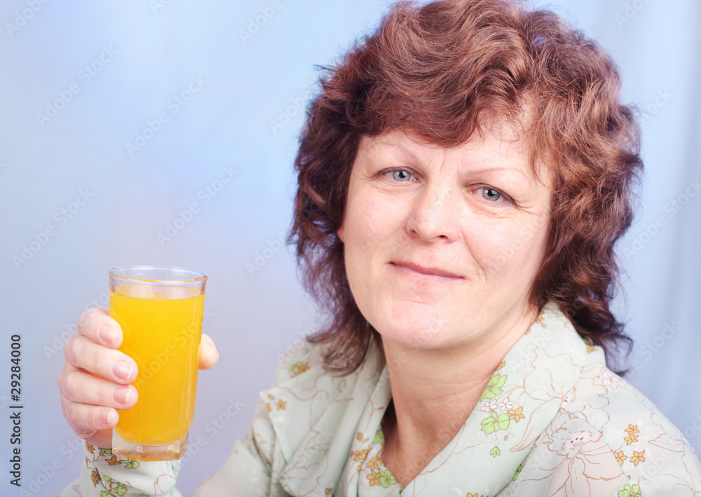 elderly smile women on blue background elderly smile women on blue background