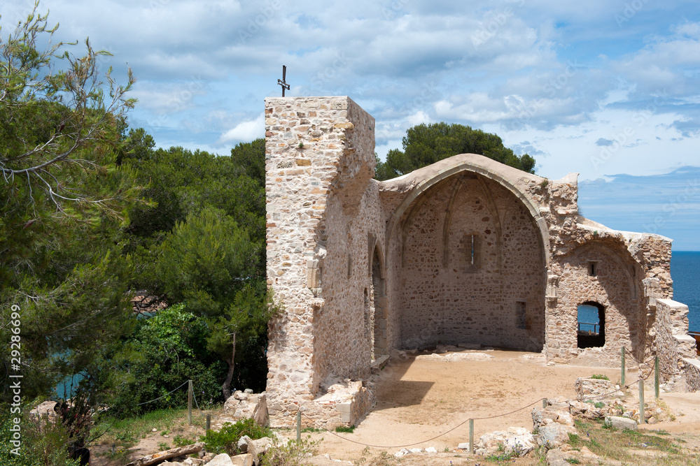 Ruin of Spanish church in Tossa de Mar