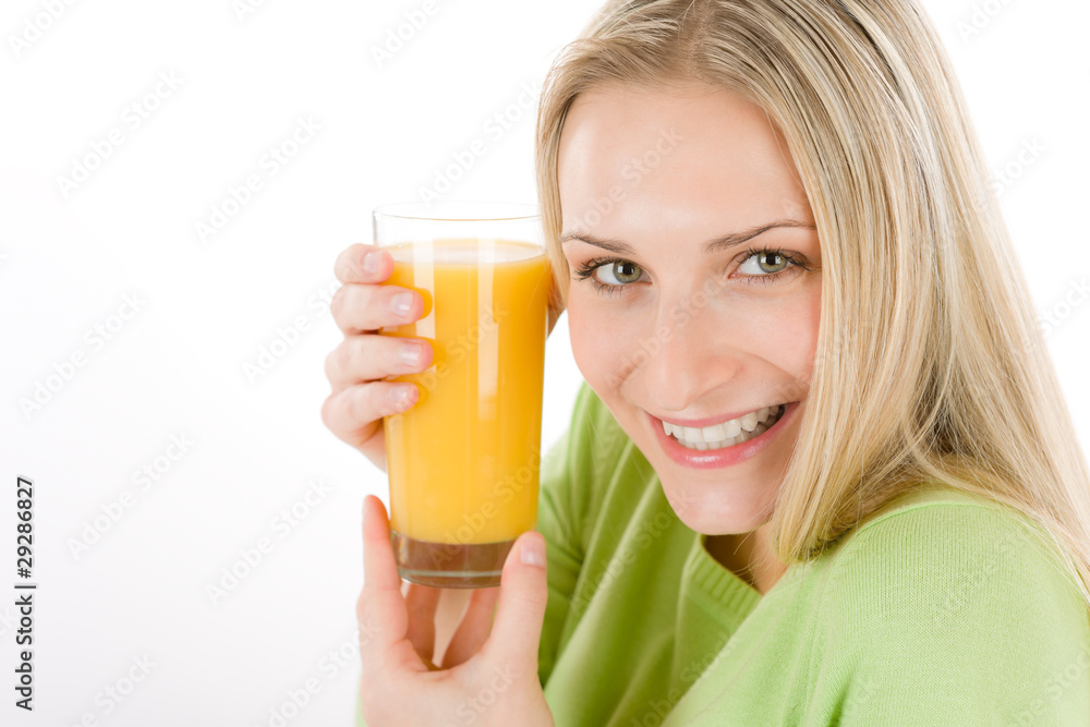 Healthy lifestyle - woman with orange juice Healthy lifestyle - woman with orange juice