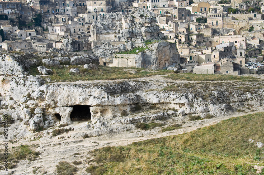 Palaeolithic cave. Matera. Basilicata.