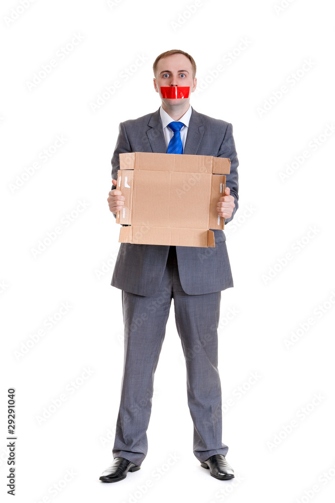 man with his mouth sealed man with his mouth sealed