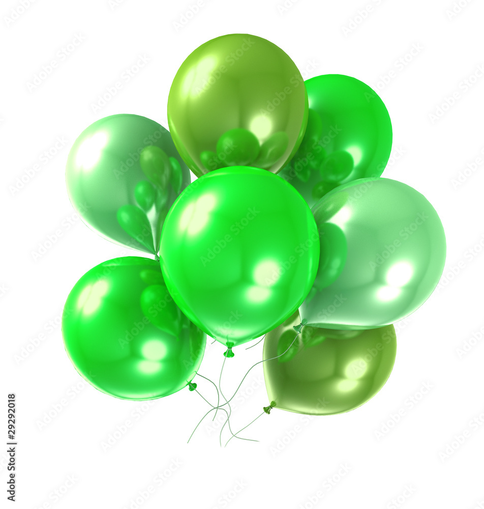 3d color helium balloon on white backround 3d color helium balloon on white backround