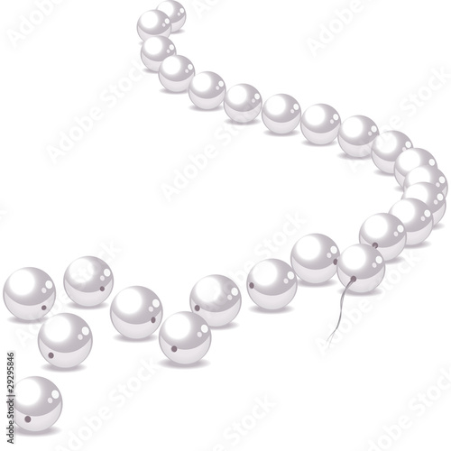 Pearl necklace isolated on a white background