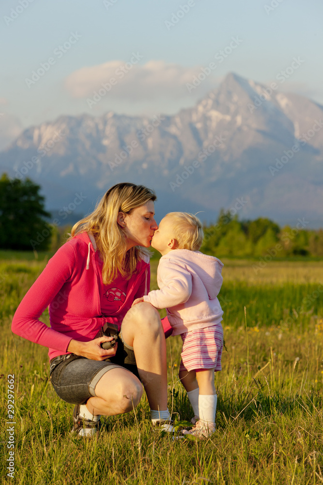 mother with her baby girl, Krivan, High Tatras, Slovakia mother with her baby girl, Krivan, High Tatras, Slovakia