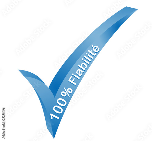 100 % fiabilité validé bleu