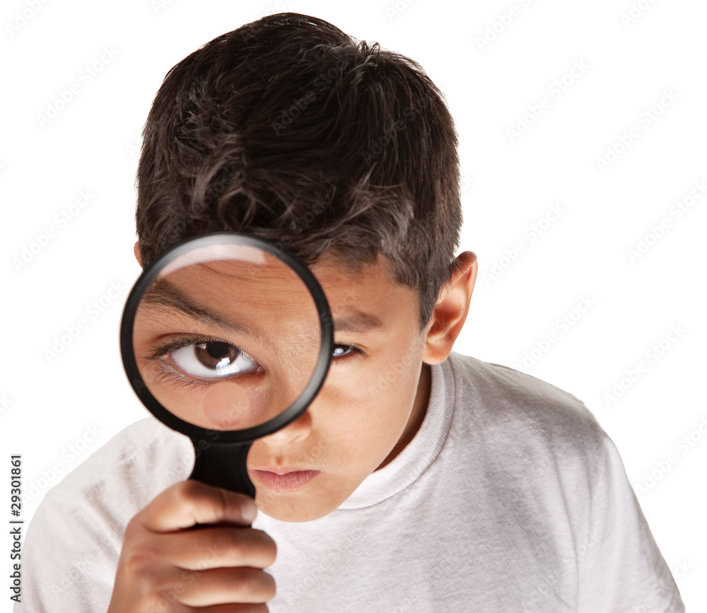 Looking through a magnifying glass Looking through a magnifying glass