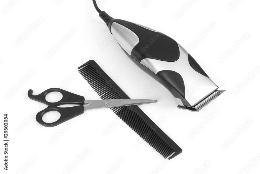 Electrical trimmer, scissors and hair comb Electrical trimmer, scissors and hair comb
