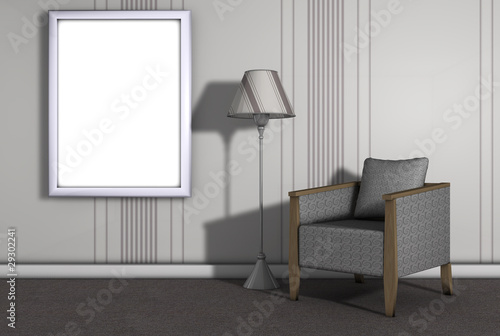 Wohnzimmer mit Bilderrahmen