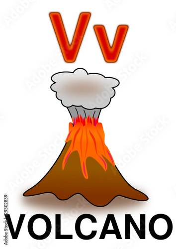 Letter "V" volcano