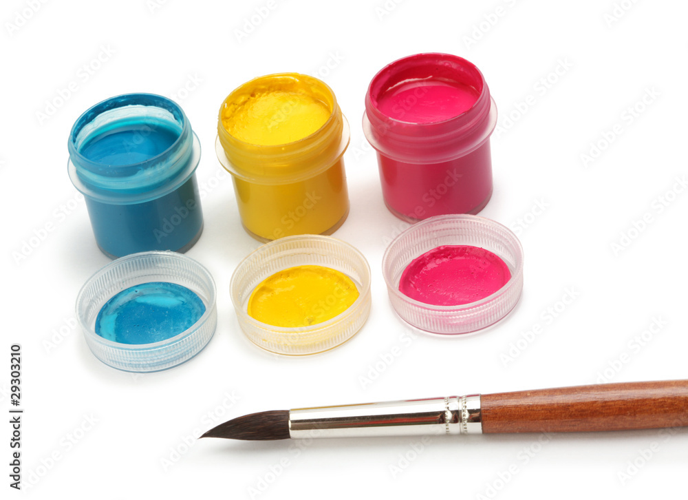 Paint brush and colors Paint brush and colors
