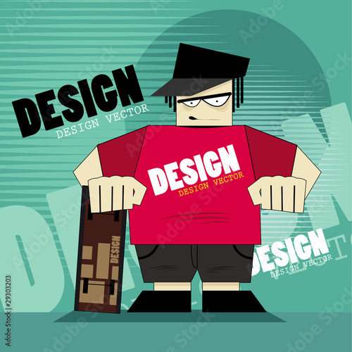 skater cartoon vector