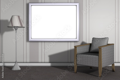 Wohnzimmer mit Bilderrahmen 1