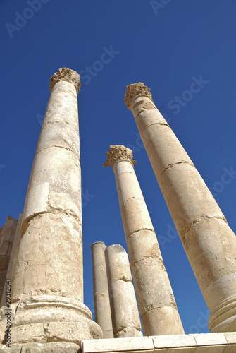 Columns from the temple of Zeus in Jerash, Jordan photo