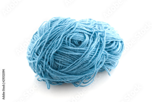 Blue knitting wool
