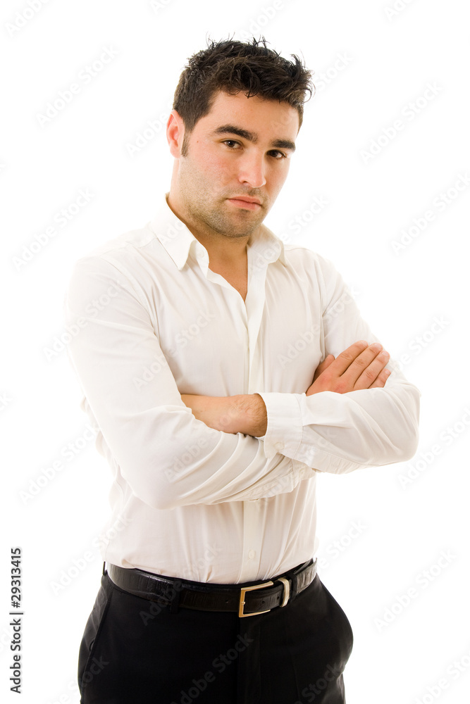 young casual man portrait, isolated on white young casual man portrait, isolated on white