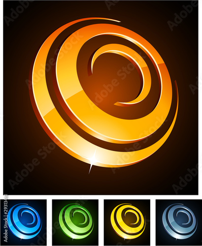 3d round emblems.