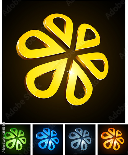 3d flower emblems.