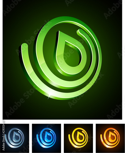 3d nature emblems.