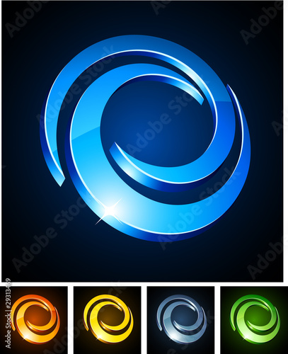 Swirl vibrant emblems.