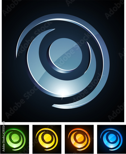 3d round emblems.