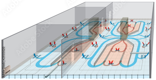 Underfloor heating and ventilation