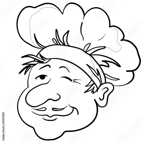 Wallpaper Mural Cooks head in a cap, contour Torontodigital.ca