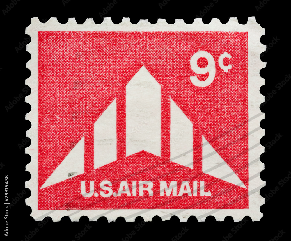 vintage 9 cent US airmail postage stamp Stock Photo | Adobe Stock