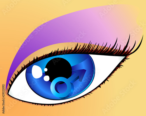 Woman’s eye looking for man