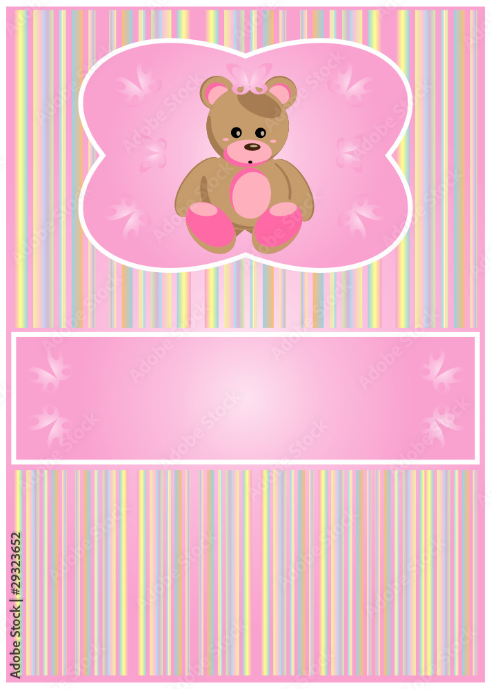 Baby cards with teddy bear. Vector. Baby cards with teddy bear. Vector.