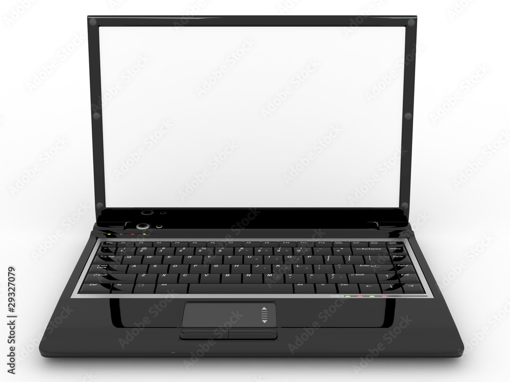 Opened laptop on white isolated background Opened laptop on white isolated background