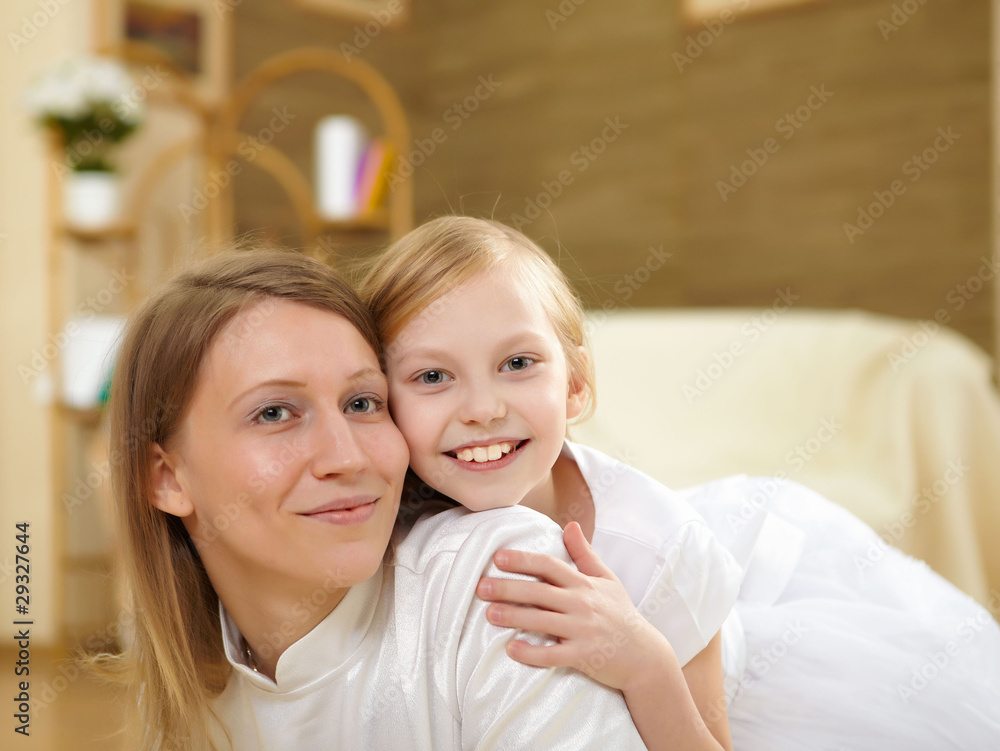 mother with teenager daughter at home mother with teenager daughter at home