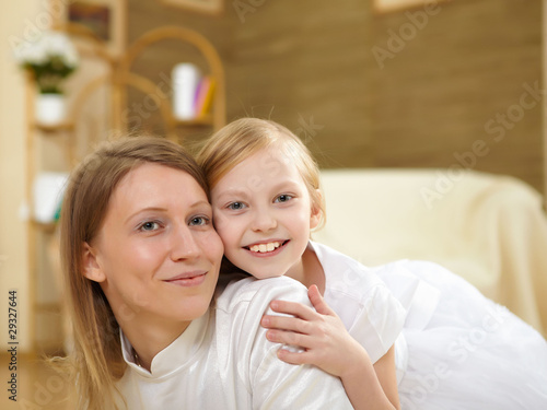 mother with teenager daughter at home