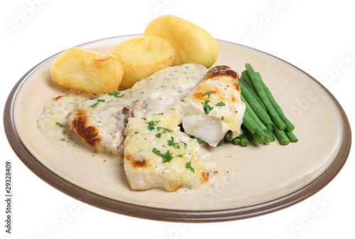 Baked Haddock Fish in Cheese Sauce